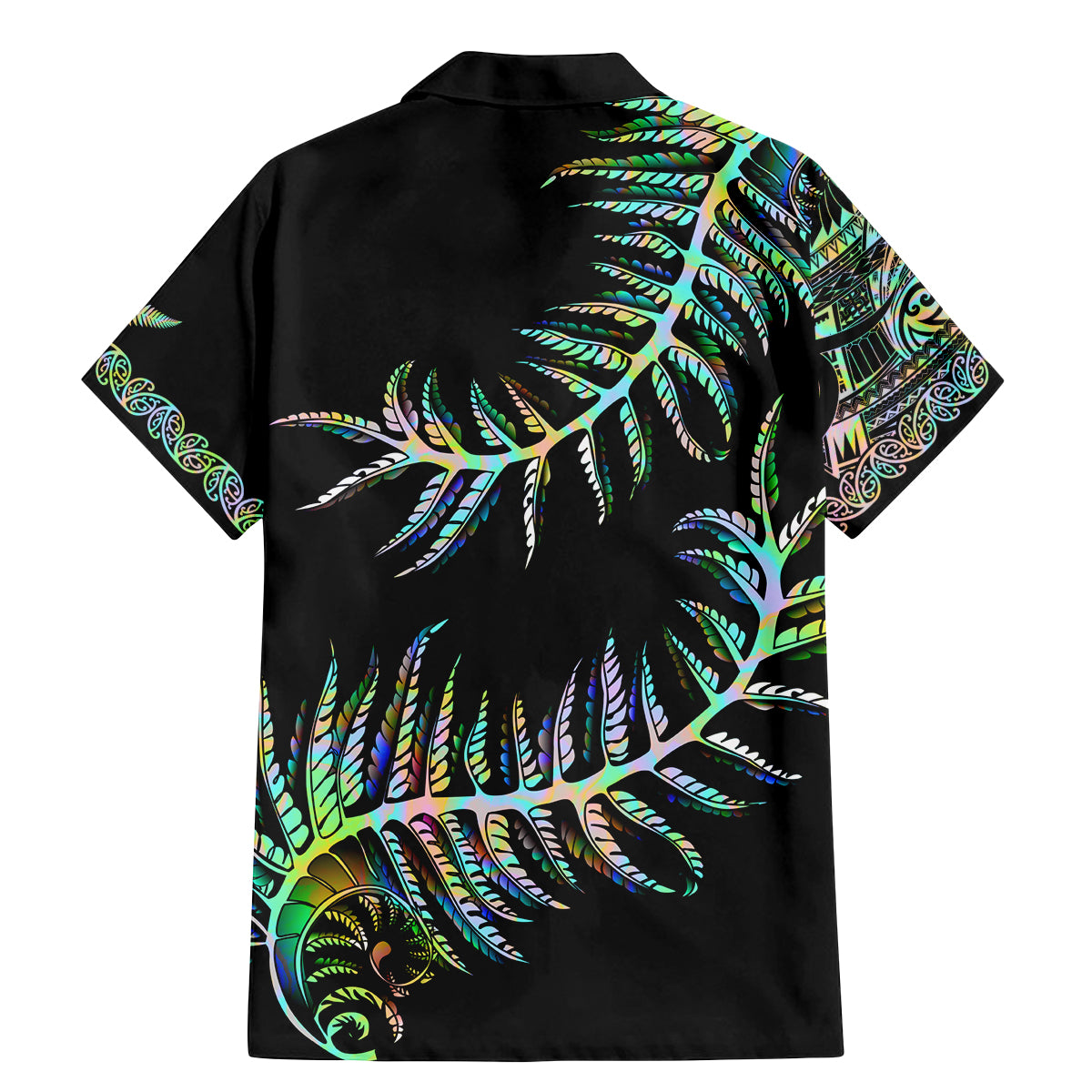 New Zealand Family Matching Mermaid Dress and Hawaiian Shirt Aotearoa Silver Fern Mixed Papua Shell Green Vibe LT9 - Wonder Print Shop