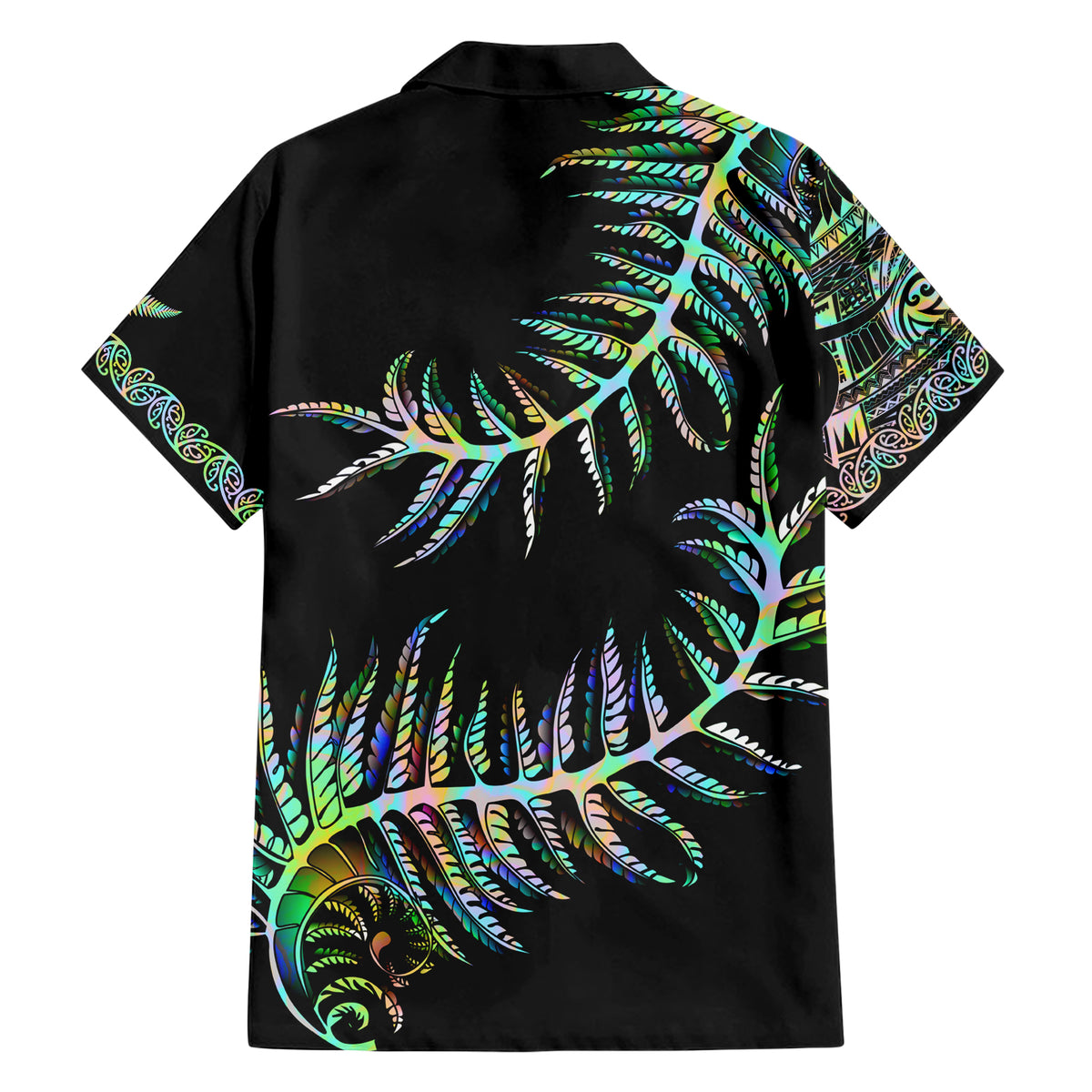 New Zealand Family Matching Short Sleeve Bodycon Dress and Hawaiian Shirt Aotearoa Silver Fern Mixed Papua Shell Green Vibe - Wonder Print Shop