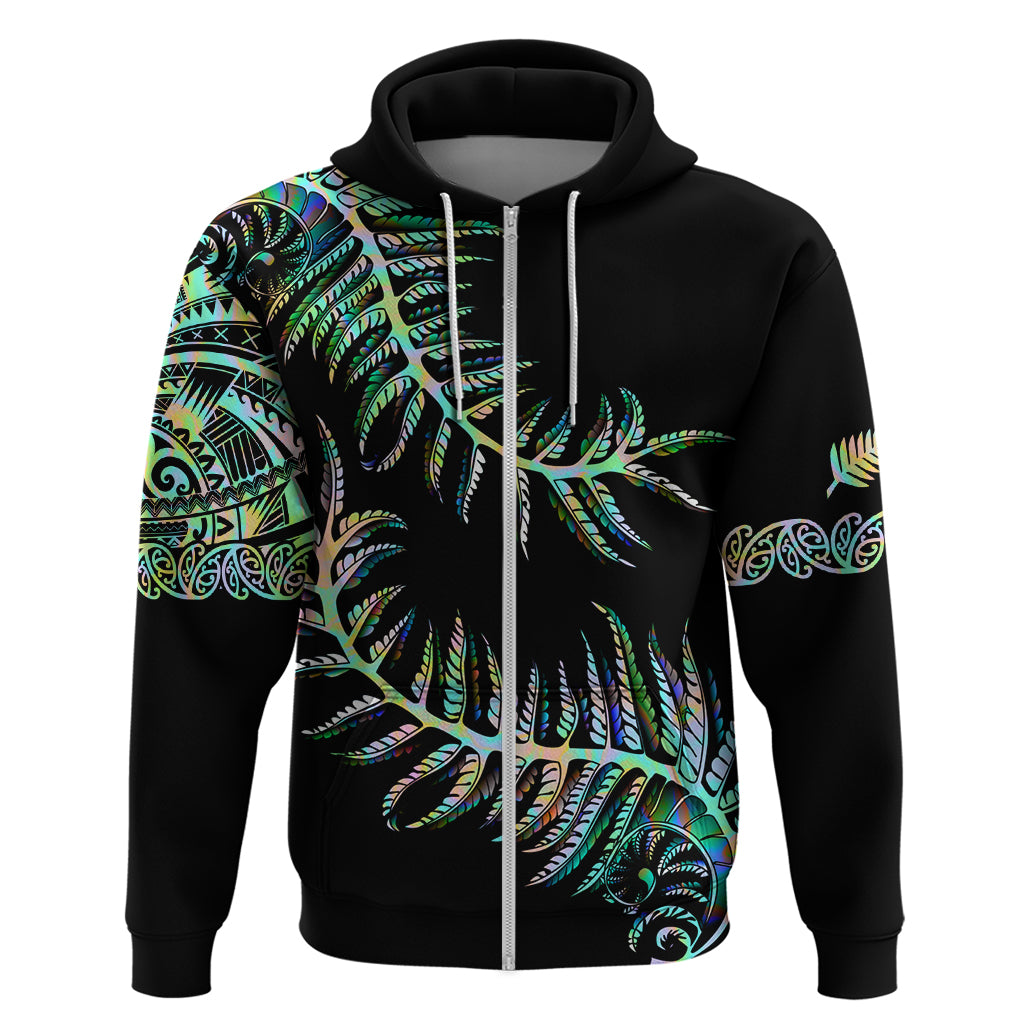 New Zealand Hoodie Aotearoa Silver Fern Mixed Papua Shell Green Vibe - Wonder Print Shop