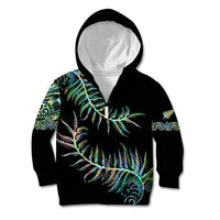 New Zealand Kid Hoodie Aotearoa Silver Fern Mixed Papua Shell Green Vibe - Wonder Print Shop