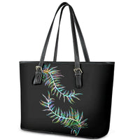 New Zealand Leather Tote Bag Aotearoa Silver Fern Mixed Papua Shell Green Vibe - Wonder Print Shop