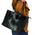 New Zealand Leather Tote Bag Aotearoa Silver Fern Mixed Papua Shell Green Vibe - Wonder Print Shop