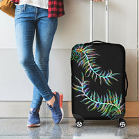 New Zealand Luggage Cover Aotearoa Silver Fern Mixed Papua Shell Green Vibe - Wonder Print Shop