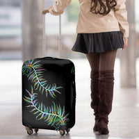 New Zealand Luggage Cover Aotearoa Silver Fern Mixed Papua Shell Green Vibe - Wonder Print Shop