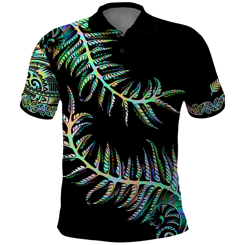 New Zealand Polo Shirt Aotearoa Silver Fern Mixed Papua Shell Green Vibe - Wonder Print Shop