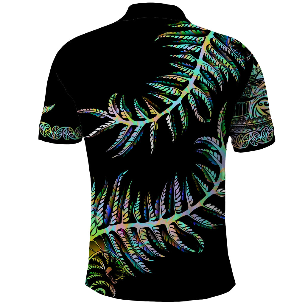New Zealand Polo Shirt Aotearoa Silver Fern Mixed Papua Shell Green Vibe - Wonder Print Shop
