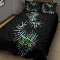 New Zealand Quilt Bed Set Aotearoa Silver Fern Mixed Papua Shell Green Vibe - Wonder Print Shop