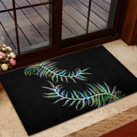 New Zealand Rubber Doormat Aotearoa Silver Fern Mixed Papua Shell Green Vibe - Wonder Print Shop