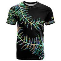 New Zealand T Shirt Aotearoa Silver Fern Mixed Papua Shell Green Vibe - Wonder Print Shop