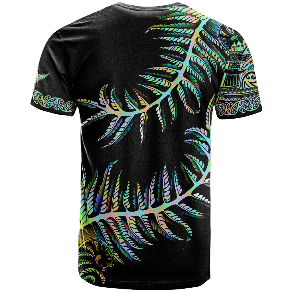 New Zealand T Shirt Aotearoa Silver Fern Mixed Papua Shell Green Vibe - Wonder Print Shop