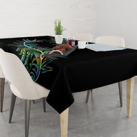 New Zealand Tablecloth Aotearoa Silver Fern Mixed Papua Shell Green Vibe - Wonder Print Shop