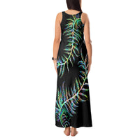 New Zealand Tank Maxi Dress Aotearoa Silver Fern Mixed Papua Shell Green Vibe - Wonder Print Shop