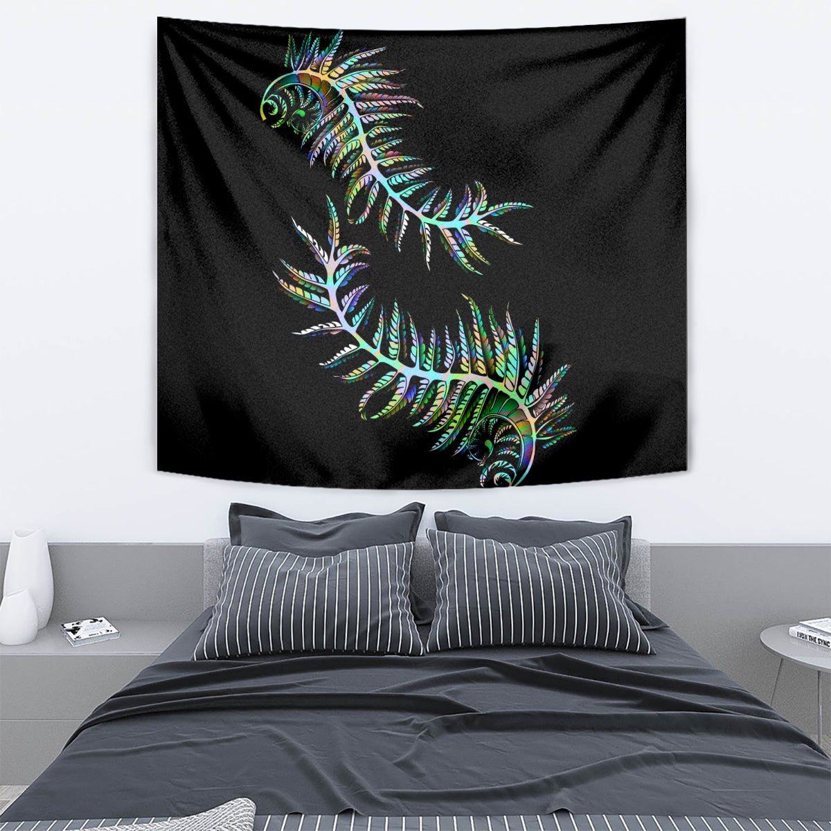 New Zealand Tapestry Aotearoa Silver Fern Mixed Papua Shell Green Vibe - Wonder Print Shop