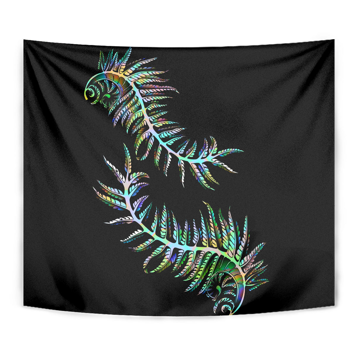New Zealand Tapestry Aotearoa Silver Fern Mixed Papua Shell Green Vibe - Wonder Print Shop