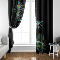 New Zealand Window Curtain Aotearoa Silver Fern Mixed Papua Shell Green Vibe - Wonder Print Shop