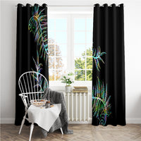 New Zealand Window Curtain Aotearoa Silver Fern Mixed Papua Shell Green Vibe - Wonder Print Shop