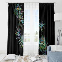 New Zealand Window Curtain Aotearoa Silver Fern Mixed Papua Shell Green Vibe - Wonder Print Shop