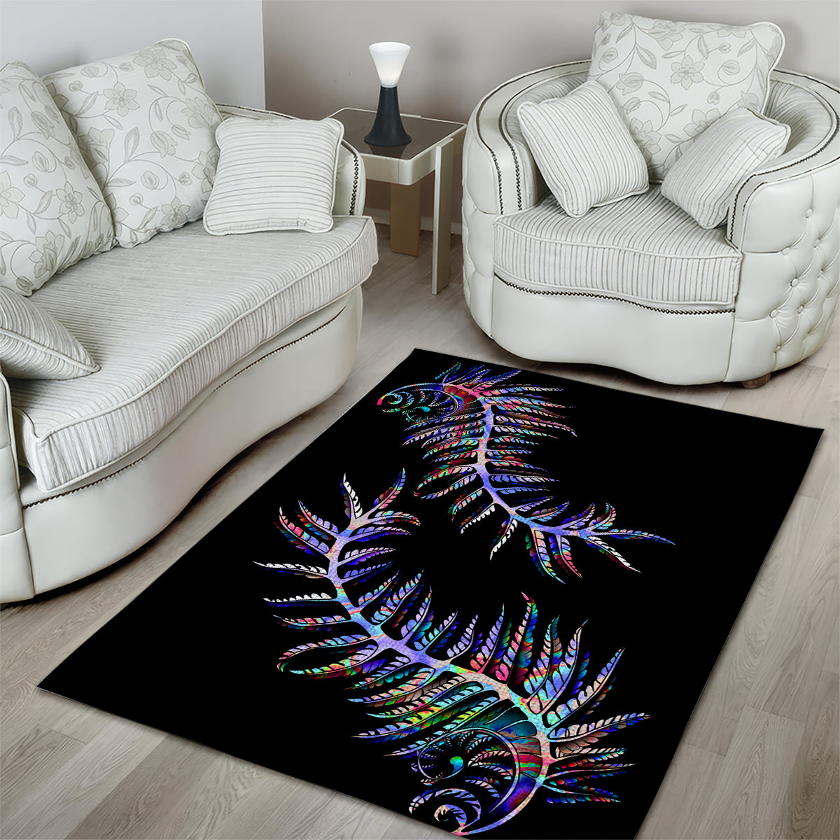New Zealand Area Rug Aotearoa Silver Fern Mixed Papua Shell Purple Vibe LT9 - Wonder Print Shop
