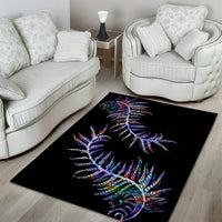 New Zealand Area Rug Aotearoa Silver Fern Mixed Papua Shell Purple Vibe LT9 - Wonder Print Shop