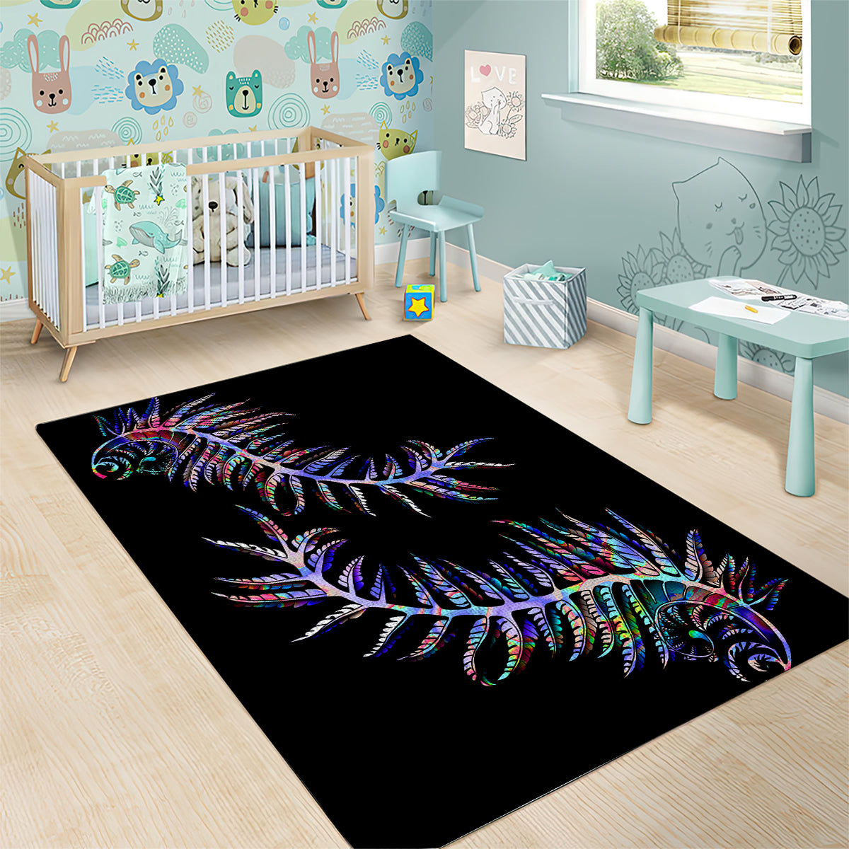 New Zealand Area Rug Aotearoa Silver Fern Mixed Papua Shell Purple Vibe LT9 - Wonder Print Shop