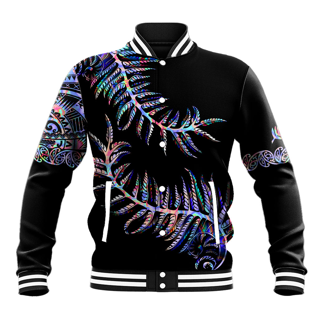 New Zealand Baseball Jacket Aotearoa Silver Fern Mixed Papua Shell Purple Vibe LT9 - Wonder Print Shop