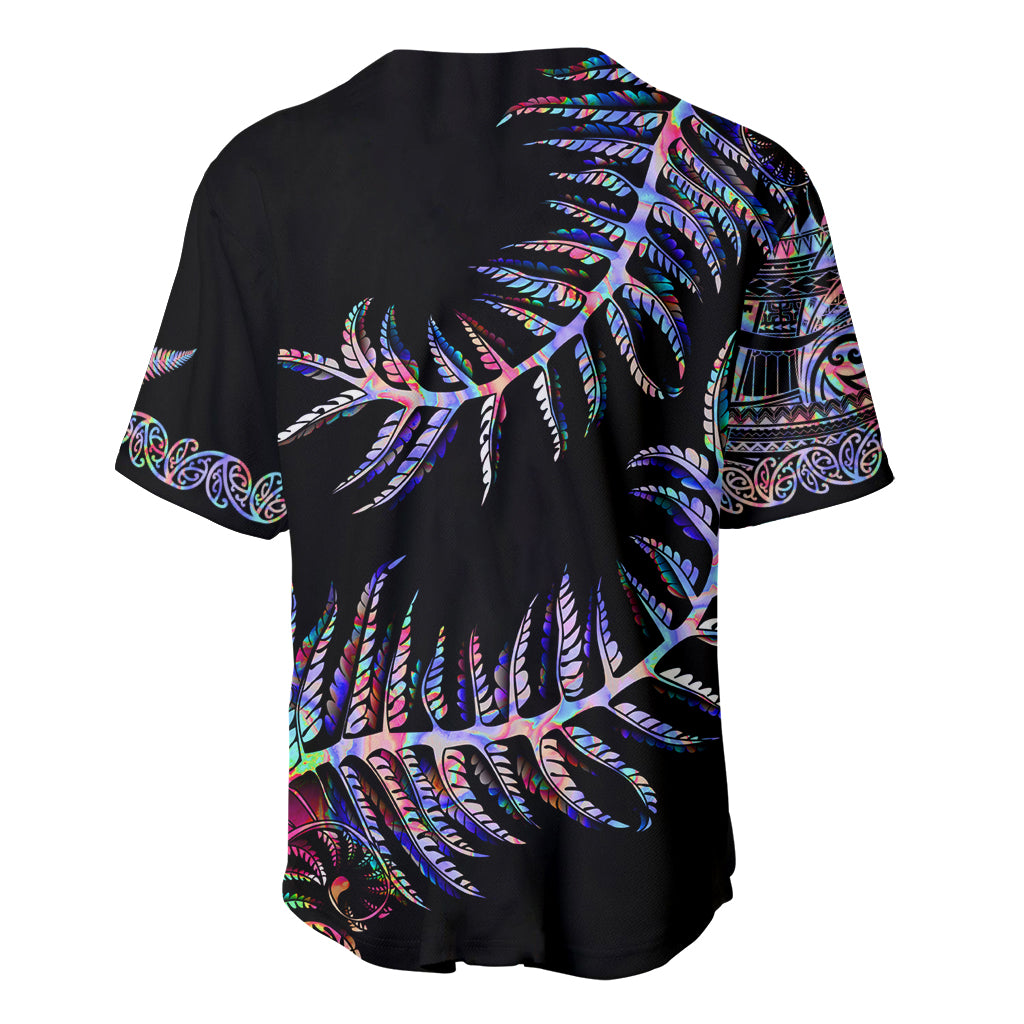 New Zealand Baseball Jersey Aotearoa Silver Fern Mixed Papua Shell Purple Vibe LT9 - Wonder Print Shop