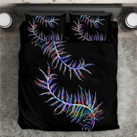 New Zealand Bedding Set Aotearoa Silver Fern Mixed Papua Shell Purple Vibe LT9 - Wonder Print Shop