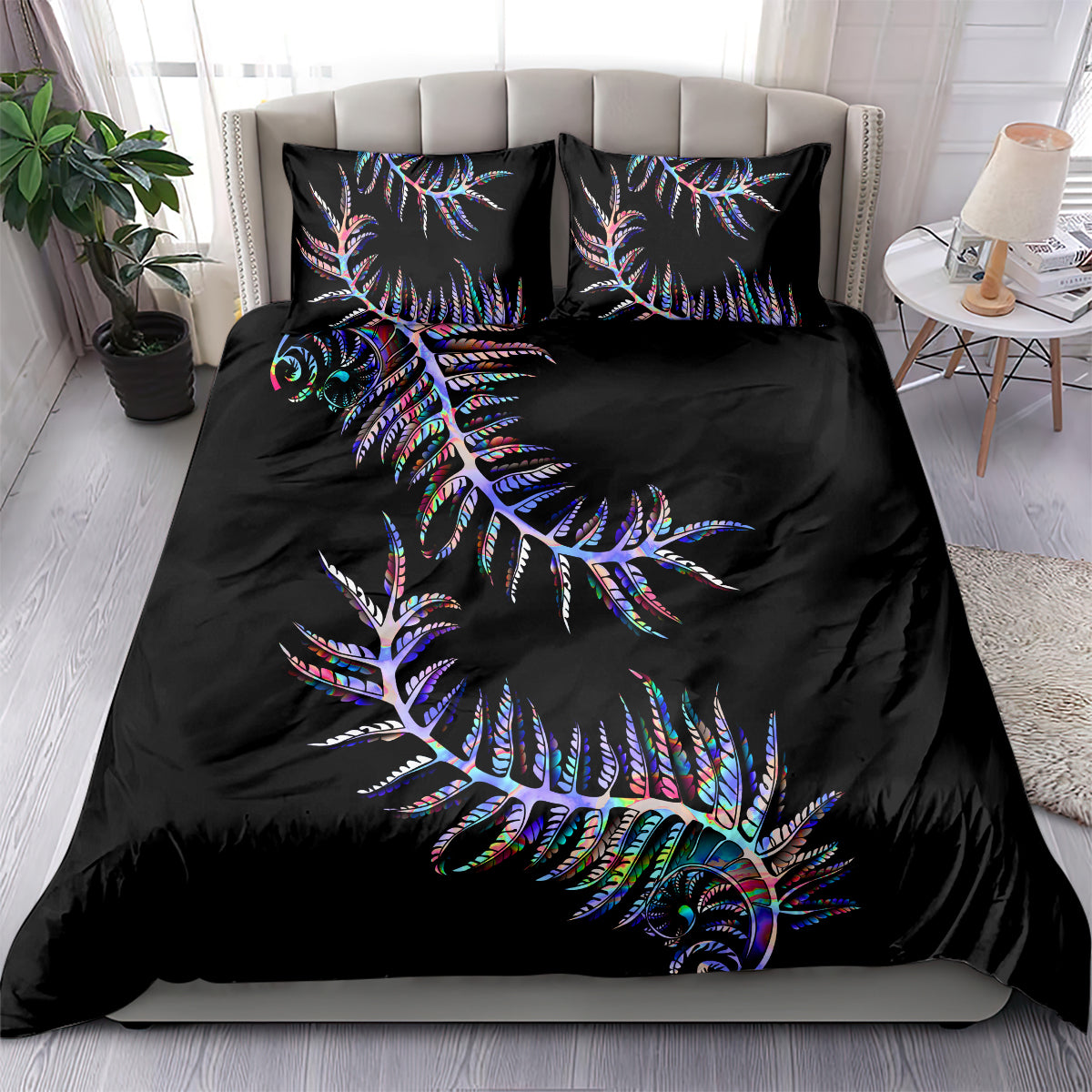 New Zealand Bedding Set Aotearoa Silver Fern Mixed Papua Shell Purple Vibe LT9 - Wonder Print Shop