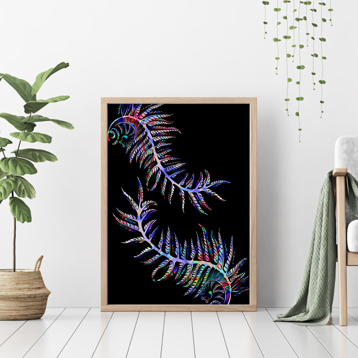 New Zealand Canvas Wall Art Aotearoa Silver Fern Mixed Papua Shell Purple Vibe LT9 - Wonder Print Shop