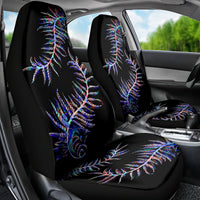 New Zealand Car Seat Cover Aotearoa Silver Fern Mixed Papua Shell Purple Vibe LT9 - Wonder Print Shop