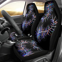 New Zealand Car Seat Cover Aotearoa Silver Fern Mixed Papua Shell Purple Vibe LT9 - Wonder Print Shop