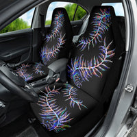 New Zealand Car Seat Cover Aotearoa Silver Fern Mixed Papua Shell Purple Vibe LT9 - Wonder Print Shop