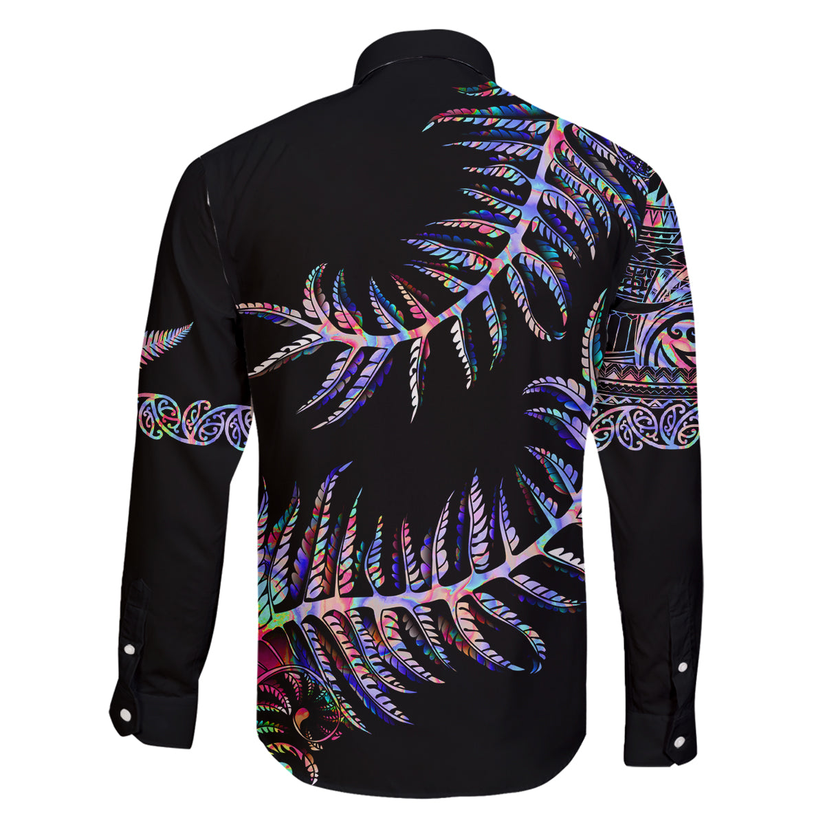 New Zealand Family Matching Long Sleeve Bodycon Dress and Hawaiian Shirt Aotearoa Silver Fern Mixed Papua Shell Purple Vibe LT9 - Wonder Print Shop