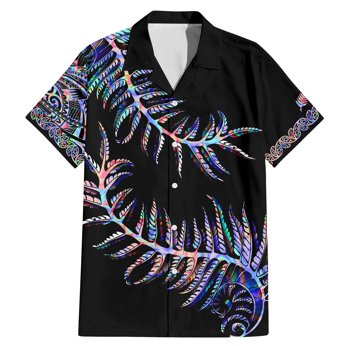 New Zealand Family Matching Mermaid Dress and Hawaiian Shirt Aotearoa Silver Fern Mixed Papua Shell Purple Vibe LT9 - Wonder Print Shop