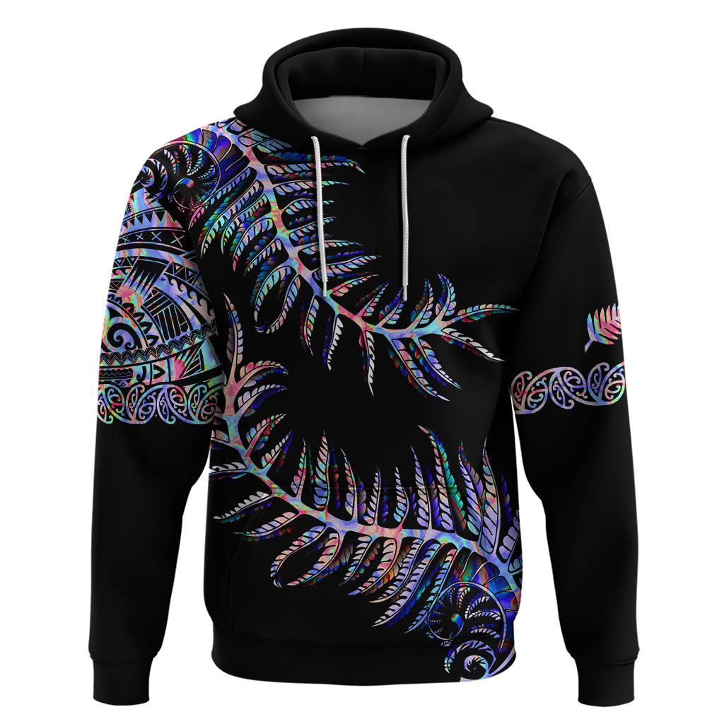 New Zealand Hoodie Aotearoa Silver Fern Mixed Papua Shell Purple Vibe - Wonder Print Shop
