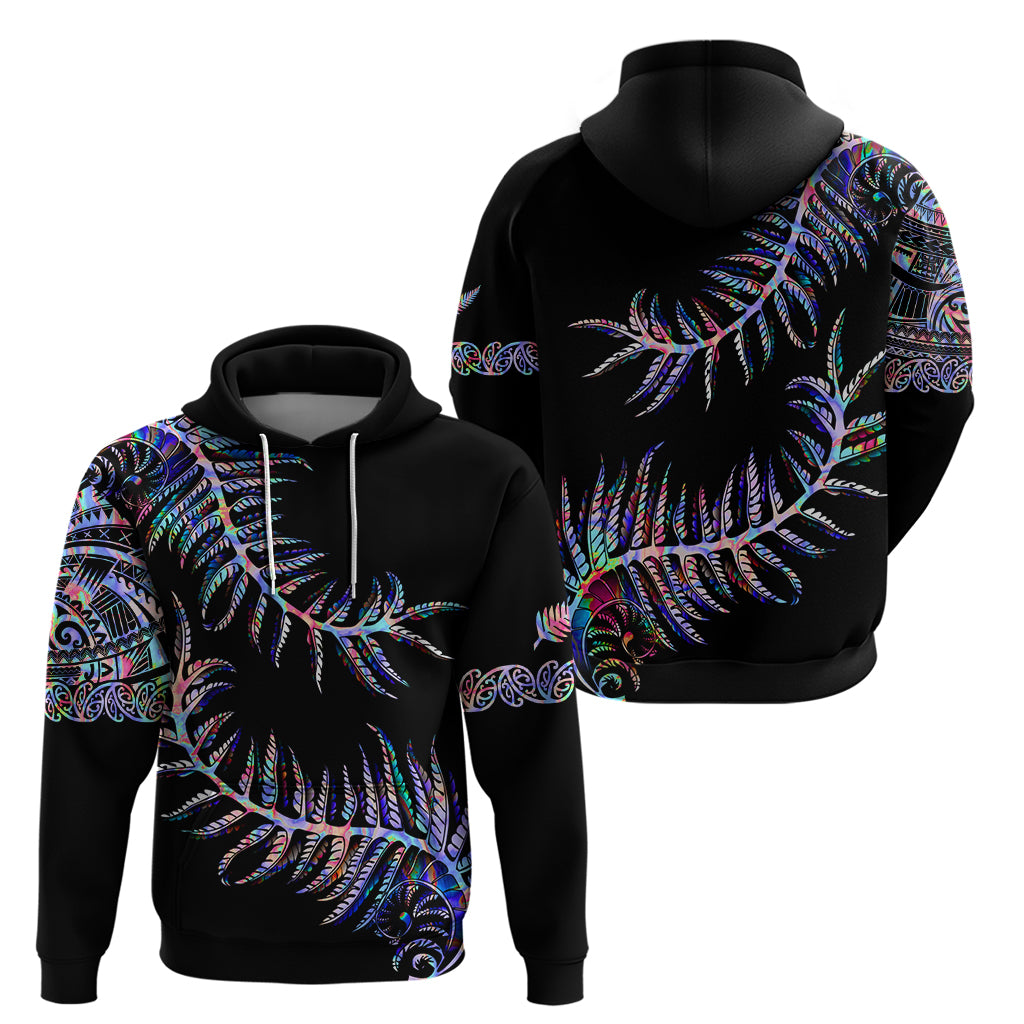 New Zealand Hoodie Aotearoa Silver Fern Mixed Papua Shell Purple Vibe - Wonder Print Shop