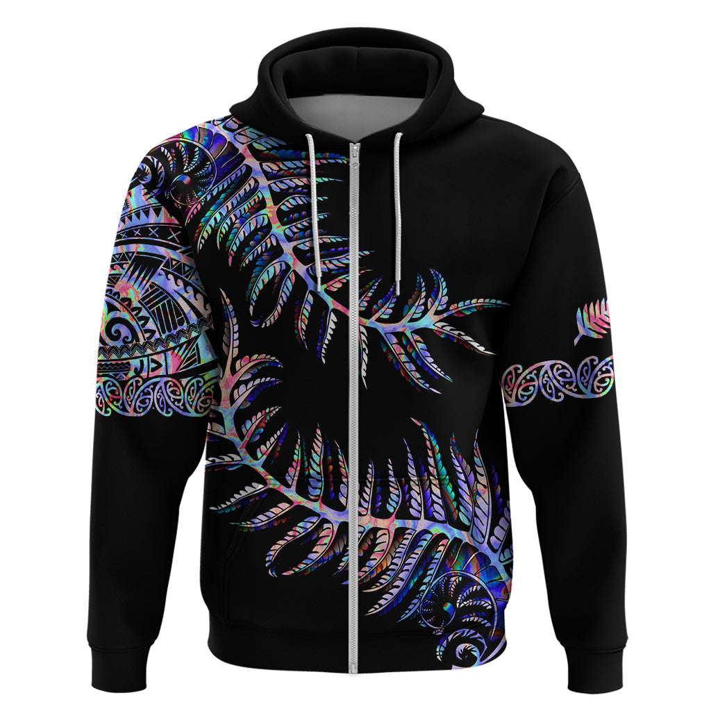 New Zealand Hoodie Aotearoa Silver Fern Mixed Papua Shell Purple Vibe - Wonder Print Shop