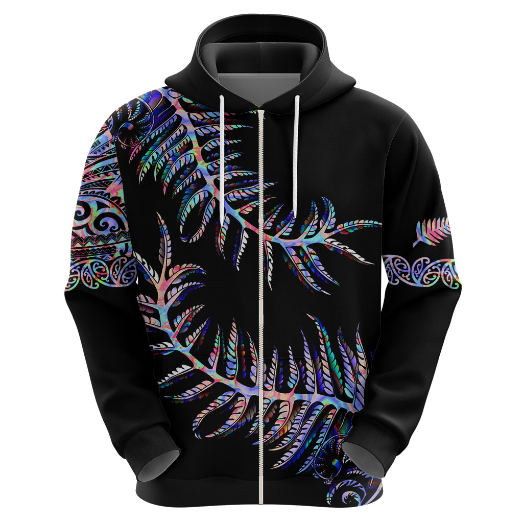 New Zealand Hoodie Aotearoa Silver Fern Mixed Papua Shell Purple Vibe - Wonder Print Shop