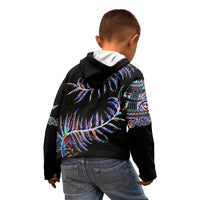 New Zealand Kid Hoodie Aotearoa Silver Fern Mixed Papua Shell Purple Vibe - Wonder Print Shop