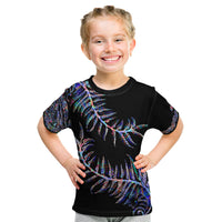 New Zealand Kid T Shirt Aotearoa Silver Fern Mixed Papua Shell Purple Vibe - Wonder Print Shop