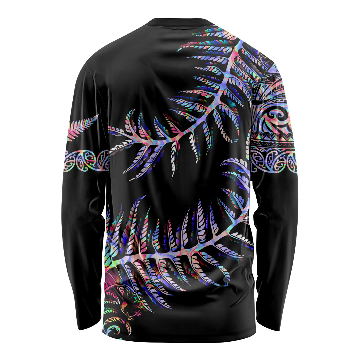 New Zealand Long Sleeve Shirt Aotearoa Silver Fern Mixed Papua Shell Purple Vibe - Wonder Print Shop