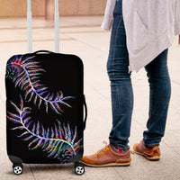 New Zealand Luggage Cover Aotearoa Silver Fern Mixed Papua Shell Purple Vibe - Wonder Print Shop