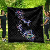 New Zealand Quilt Aotearoa Silver Fern Mixed Papua Shell Purple Vibe - Wonder Print Shop