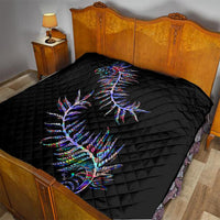 New Zealand Quilt Aotearoa Silver Fern Mixed Papua Shell Purple Vibe - Wonder Print Shop