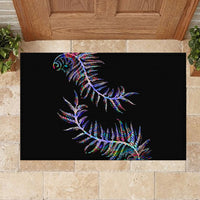 New Zealand Rubber Doormat Aotearoa Silver Fern Mixed Papua Shell Purple Vibe - Wonder Print Shop