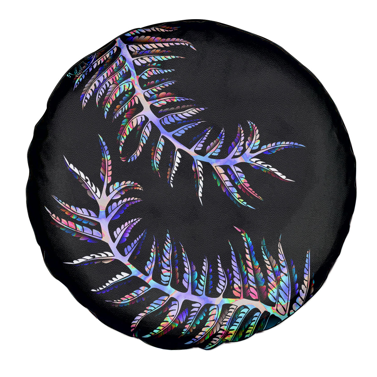New Zealand Spare Tire Cover Aotearoa Silver Fern Mixed Papua Shell Purple Vibe - Wonder Print Shop