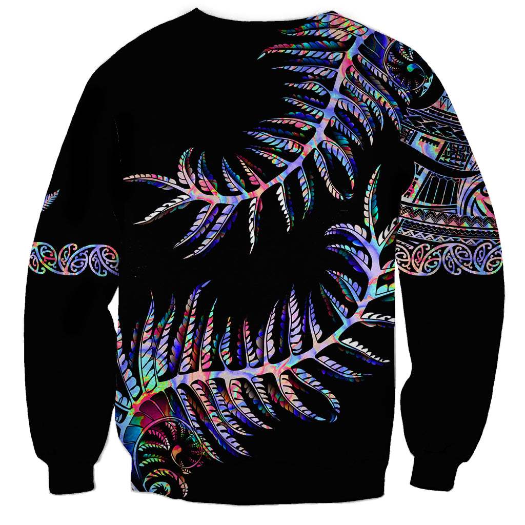 New Zealand Sweatshirt Aotearoa Silver Fern Mixed Papua Shell Purple Vibe - Wonder Print Shop