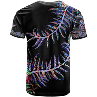 New Zealand T Shirt Aotearoa Silver Fern Mixed Papua Shell Purple Vibe - Wonder Print Shop