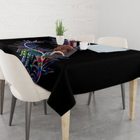 New Zealand Tablecloth Aotearoa Silver Fern Mixed Papua Shell Purple Vibe - Wonder Print Shop