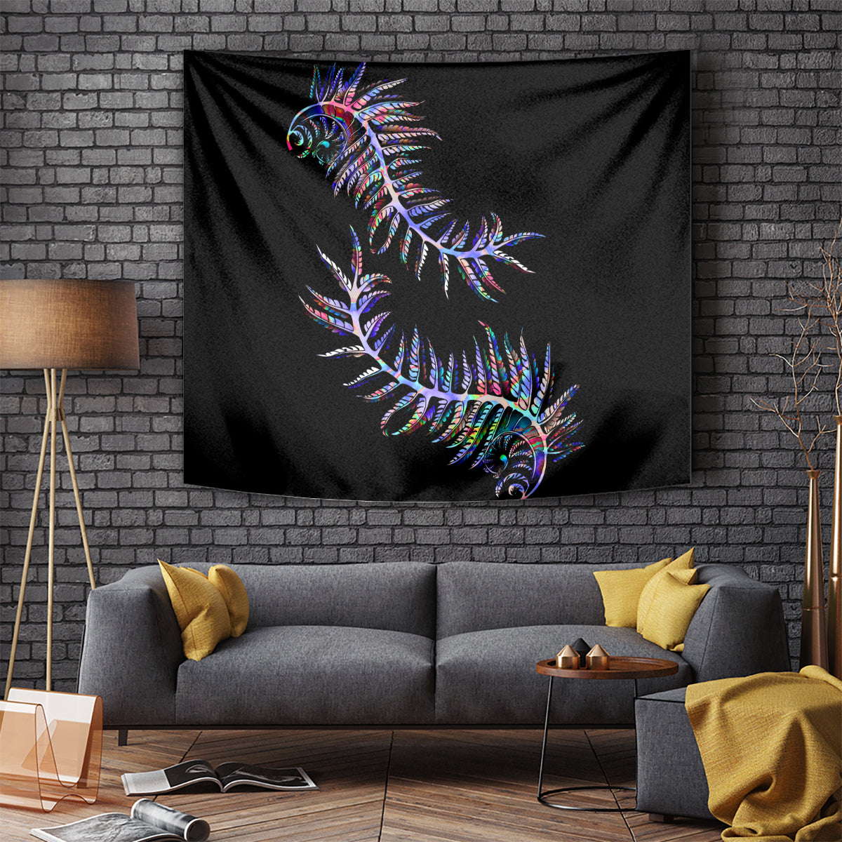 New Zealand Tapestry Aotearoa Silver Fern Mixed Papua Shell Purple Vibe - Wonder Print Shop